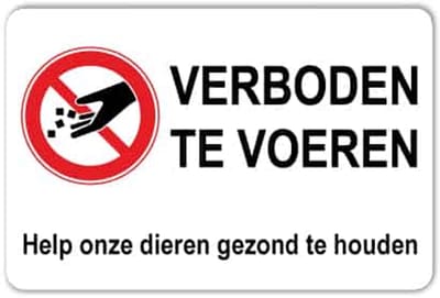 Bord Verboden te voeren - Weerbestendig Aluminium - 40x60 cm - Bevestiging: Zonder bevestiging (alleen het bord)