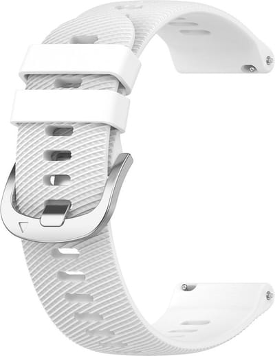 Siliconen bandje - geschikt voor Garmin Venu 2s / 3s / 4 (41mm) / Vivoactive 4s / Forerunner 255s / 265s - Huawei Watch GT 5 Pro - 42mm / GT 6 / GT 5 / GT 4 - 41mm - wit