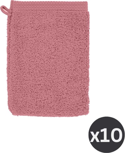 Tiseco Home Studio - Washand DELUX - - SET/10 - 100% katoen - 550 g/m² - met ophanglus - 100% katoen - superzacht en zeer absorberend - 15x21 cm - Oud roze