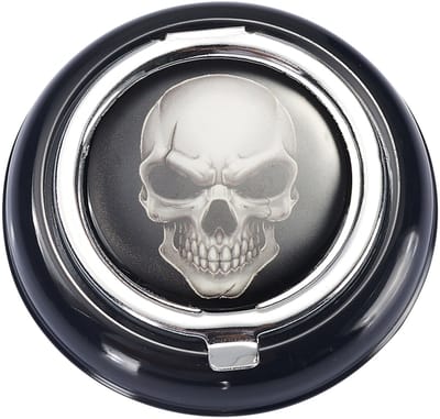 Zak asbak - Draagbaar - Pocket Asbak - Klikslot - Metaal - Skull Design - 6,7 cm