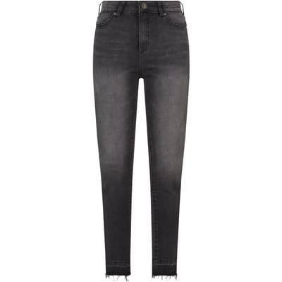Urban Classics Ladies Skinny High Waist Open Hem Jeans Jeans zwart 29