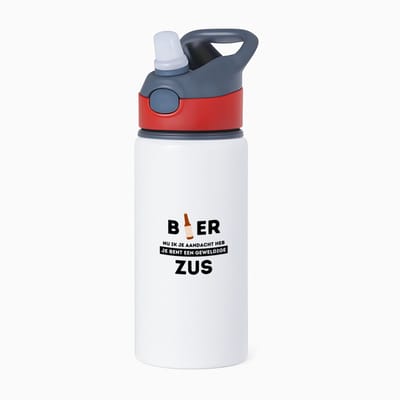 Hacebo® - bier, nu ik je aandacht heb je bent een geweldige zus waterfles met rietje rood - Zus - de beste zus - verjaardagscadeau - verjaardag - cadeau - cadeautje voor zus - zus artikelen - kado - geschenk - gift - water fles - 650ML