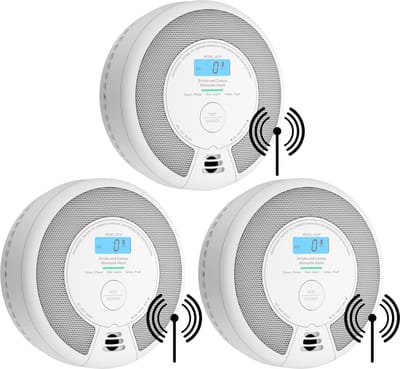 X-Sense SC07-W Draadloos koppelbare combimelder - 3 Combimelders - Rook en koolmonoxide - 10 Jaar batterij en 360° sensor - Rookmelder en koolmonoxidemelder - Rook én CO melder koppelbaar