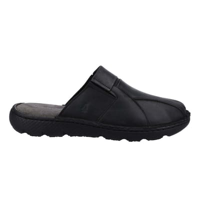 Hush Puppies Heren Carson Leren Muiltjes (Zwart)