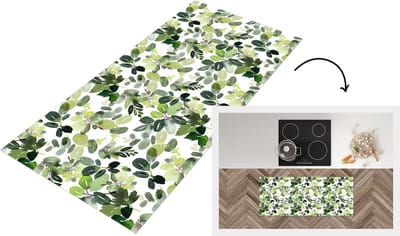Keukenloper - Loper keuken - Planten - Kerst - Groen - 120x50 cm - Keukenloper vinyl