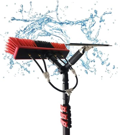 Glazenwassen Paal - Reinigingsborstel Apparatuur - Hoge Ramen Reinigen - Waterkolom Reinigingssysteem - 30Ft - Zilver