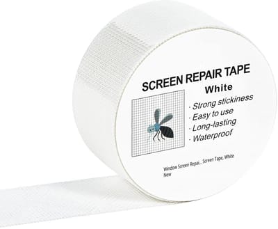 BOTC Schermreparatietape - Kit voor ramen of deuren - 5cm X 2m - 2 Stuks - Sterk zelfklevende pleister - Glasvezelnetreparatie - Wit