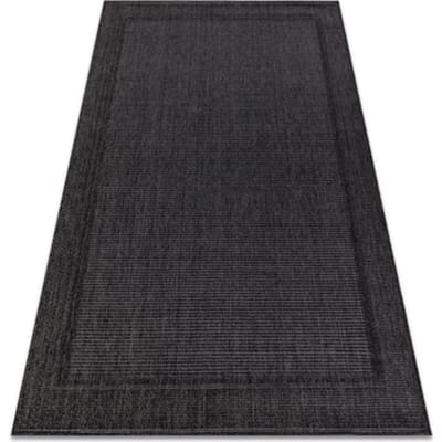 Kleden Rugsx Sisal tapijt TIMO 5979 buitenshuis kader zwart 180x270 cm