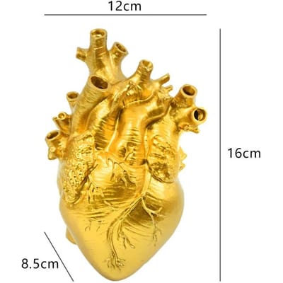 Zwarte Anatomisch Hart Vaas Creatieve Hart Simulatie Vaas Hars Decoratief 4 Kleuren Hartvormige Potbloem Vaas Woondecoratie yellow