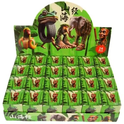 24 PCS Tungtungtung Sahur Figurine Boîte Aveugle Jouets Bombardinocrocodilo Figurines Porte-clés Figure Tralalero Tralala Date de Naissance Cadeau beige