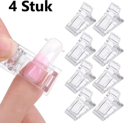 Set Van 4 Polygel Klemmen I Nagelklem I Nagelclip I Dual Form Klem I Voor Aanbrengen Van Gelnagels