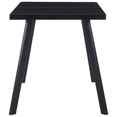 vidaXL - Eettafel - 140x70x75 - cm - gehard - glas - zwart