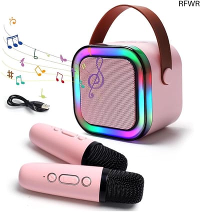 RFWR® Draadloze Karaoke Microfoon voor Kinderen - Multicolor LED, Bluetooth, Voor Feestjes en Verjaardagen