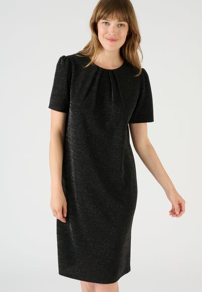 Damart - Jurk van glinsterende mesh - Dames - Zwart - 52