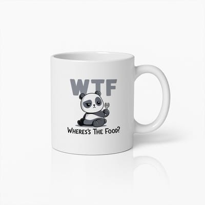 WTF Panda Mok – Where’s The Food Grappige Koffiemok voor Echte Fijnproevers