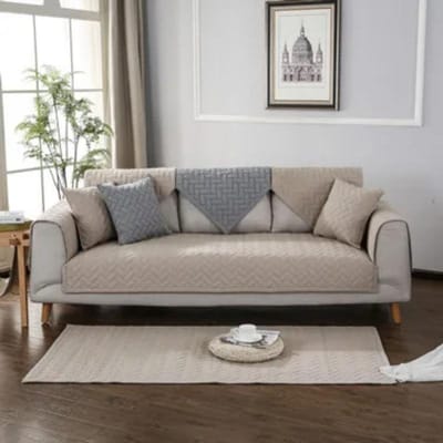 Gewassen Katoen Bankhoes Effen Kleur Ruit Bankmat Universeel voor Alle Seizoenen Bankhoezen voor Woonkamer Beschermhoezen 70x70cm 1pcs