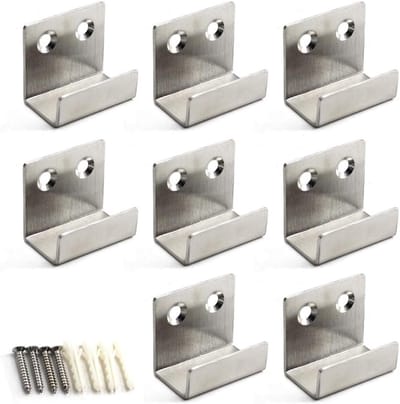 Keramische Tegel Display Haak - RVS Wandbeugel voor Muurmontage - Set van 8 Zilver, Ideaal voor Tegelshowroom en Interieurdecoratie