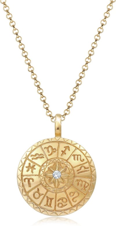 Elli - Halsketting - Dames sterrenbeeld Astro met kristallen in 925 sterling zilver verguld - Dames