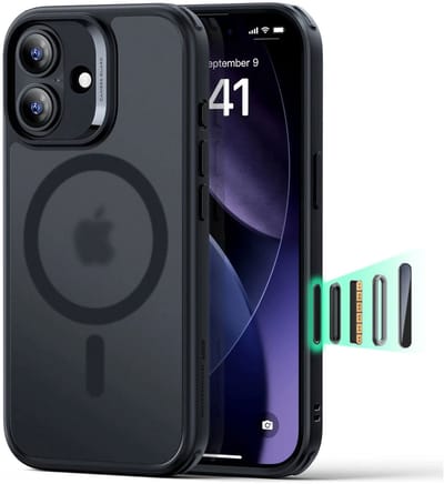 ESR Hoesje Geschikt voor iPhone 17 - Classic Hybrid HaloLock - Compatibel met MagSafe / Qi2 - Back Cover met Magneet - Camera Control - Frosted Zwart