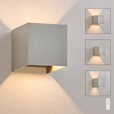 LED Wandlamp voor Binnen en Buiten - Modern Grijs Wandverlichting IP65 met Warm Wit Licht 3000K - Perfect voor Huis, Tuin en Hal