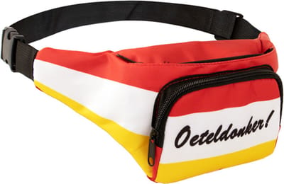 Heuptasje - Fanny pack - Festival tasje - Money belt - Polyester - 32 x 15 cm - Oeteldonk - Rood/wit/geel