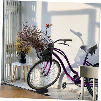 Voorwiel Ondersteuning Blok - Fiets Stabilisator - Fietsen Op Trainer - Antislip Onderkant - 20x12CM - Zwart