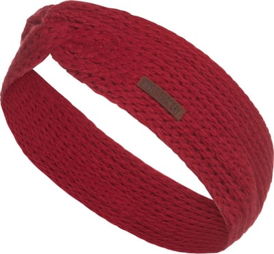 Knit Factory Joy Gebreide Dames Hoofdband - Haarband - Oorwarmers dames - Hoofdwarmer vrouwen - Hoofdband winter - Bordeaux - Rood - One Size