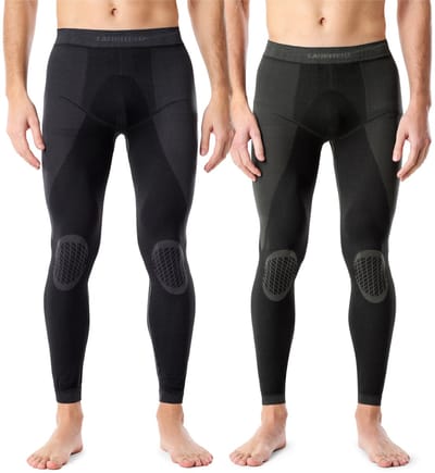 Ladeheid Thermobroek 2 Pack Set - Thermo ondergoed – Heren - Thermo Legging – Grafiet-Kaki – S - LA-LA40-MEN-Pants-2B