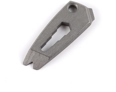 Titanium EDC Multi Tool Sleutelhanger met moersleutel Schroevendraaier Pry Bar Functie (Grijs)