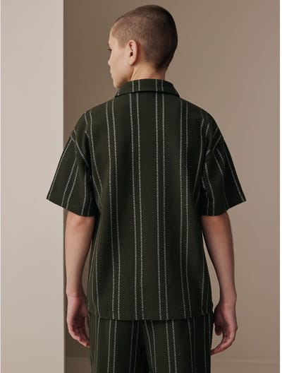 Next - Jongens - Set van overhemd met revers en knoopsluiting en short - Groen