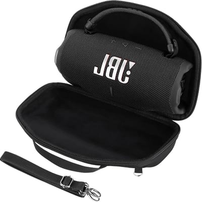 Harde Beschermhoes - Draagbare Luidspreker Case - Muziek Luisteren Buiten - Verstelbare Schouderriem - 9.3x5.9x6.7 Inch - Zwart