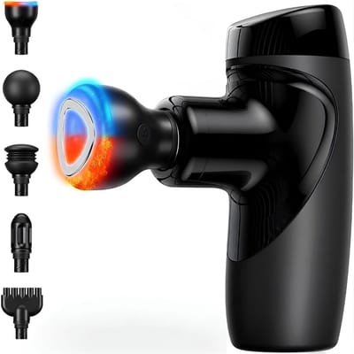 SP® Masage Gun – Mini Massagepistool met Warmtefunctie – Voor Spierherstel en Pijnverlichting – Zwart – 14cm x 9cm x 5cm