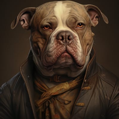 MadDeco - Wanddecoratie - Aluminium - American Bully - 17e eeuw klederdracht - 50x50 cm