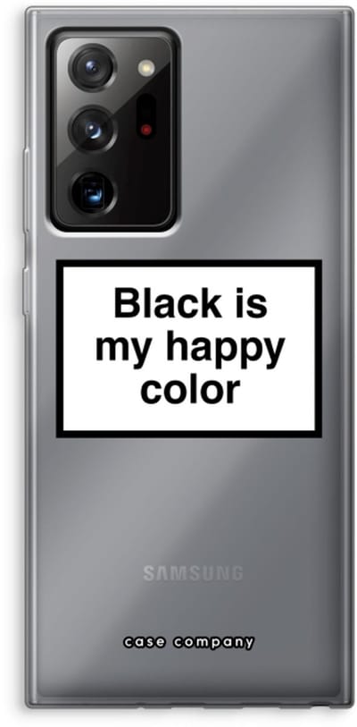 Case Company® - Hoesje geschikt voor Samsung Galaxy Note 20 Ultra / Note 20 Ultra 5G hoesje - Black is my happy color - Soft Cover Telefoonhoesje - Bescherming aan alle Kanten en Schermrand