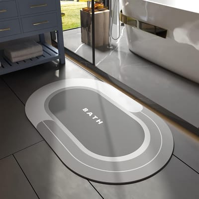 Tapis absorbant à séchage rapide en boue de diatomée pour salle de bain, porte de salle de bain, tapis de sol antidérapant et sale 60 * 90 (crystal velvet)