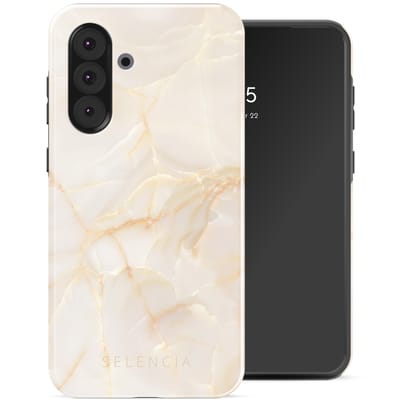 Selencia Hoesje - Geschikt voor Samsung Galaxy A36 / A56 (5G) - Backcover - Golden Beige Marble
