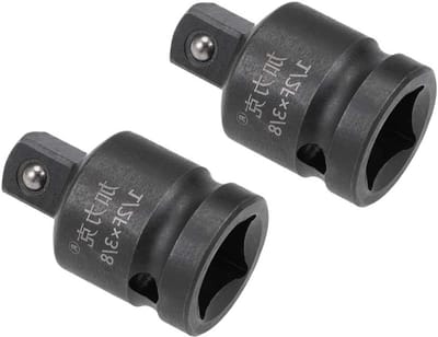 2 Stuks 1/2" naar 3/8" Impact Socket Reducer voor Lucht Impact Sleutels, Dopsleutels en Boormachines van CR-MO Staal