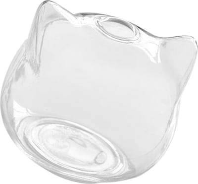 Glazen vaas kattenkopje/poezenhoofdje vaas glas vaasje klein glas transparant
