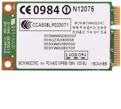 Allecto - Wireless Network Adapter - Dual Band 2.4G en 5G - 300Mbps Mini PCI-E - Voor Laptop - Snelle internetverbinding - Compact formaat - Geschi...