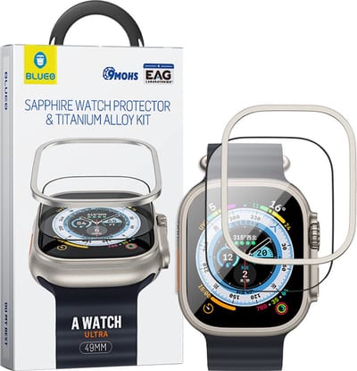 BLUEO 49mm Screenprotector - Geschikt voor Apple Watch Ultra 3/2/1 - Titanium & Sapphire Glas