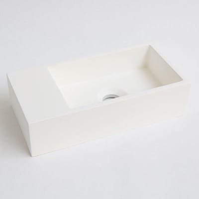 INK Versus Fontein - 36x18x9cm - wasbak rechts - 0 kraangaten - polystone wit mat