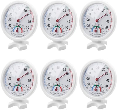 6-Pack Analoge Thermometer en Hygrometer Set voor Binnen en Buiten
