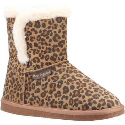 Hush Puppies Dames/dames Ashleigh luipaardprint suède pantoffellaarsjes (Bruin)