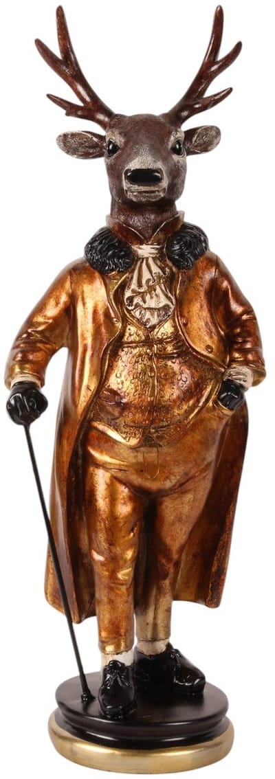 Baroque - Decoratief beeld of figuur - Buste Beeld Hert 66 cm - Goud - Resin - 66x23x18 - Polyresin
