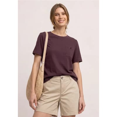Shirt met ronde hals en borstzak
