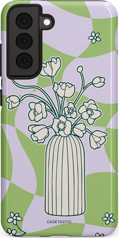 Casetastic Hoesje Geschikt voor Samsung S21 FE - Stijlvolle Beschermende Duo-layer Case - Bosje vol groen