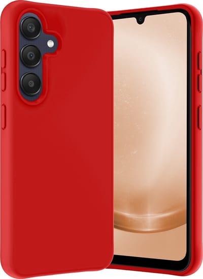Hoes - Geschikt voor Samsung Galaxy A25 - Sterk & Shockproof - Hoesje Cover - Siliconen Case - Rood