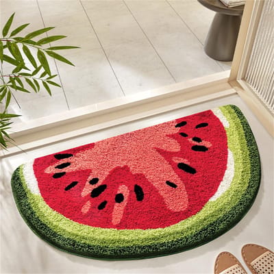 Leuke badkamermat met fruitmotief - imitatie kasjmier mat - absorberende en antislip mat - 40 * 60 cm - watermeloenmotief.