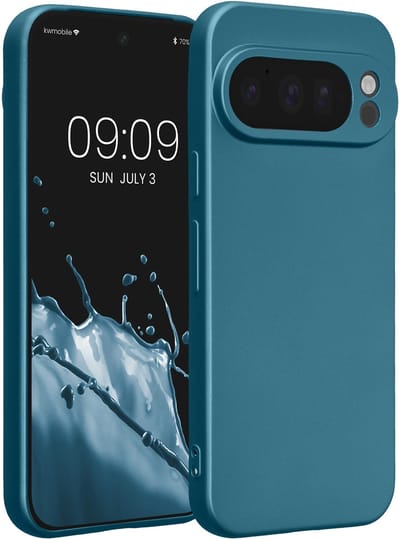 kwmobile metallic telefoonhoesje van TPU - geschikt voor Google Pixel 10 Pro - Flexible case voor smartphone - In Metallic carabisch blauw