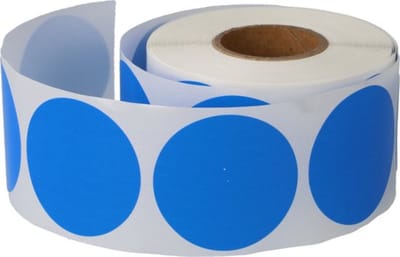 500 Etiketten Stickers Rond Blauw 20 mm op Rol Gekleurd - Sluitzegels Markeringspunten Blanco Labels - Dappaz